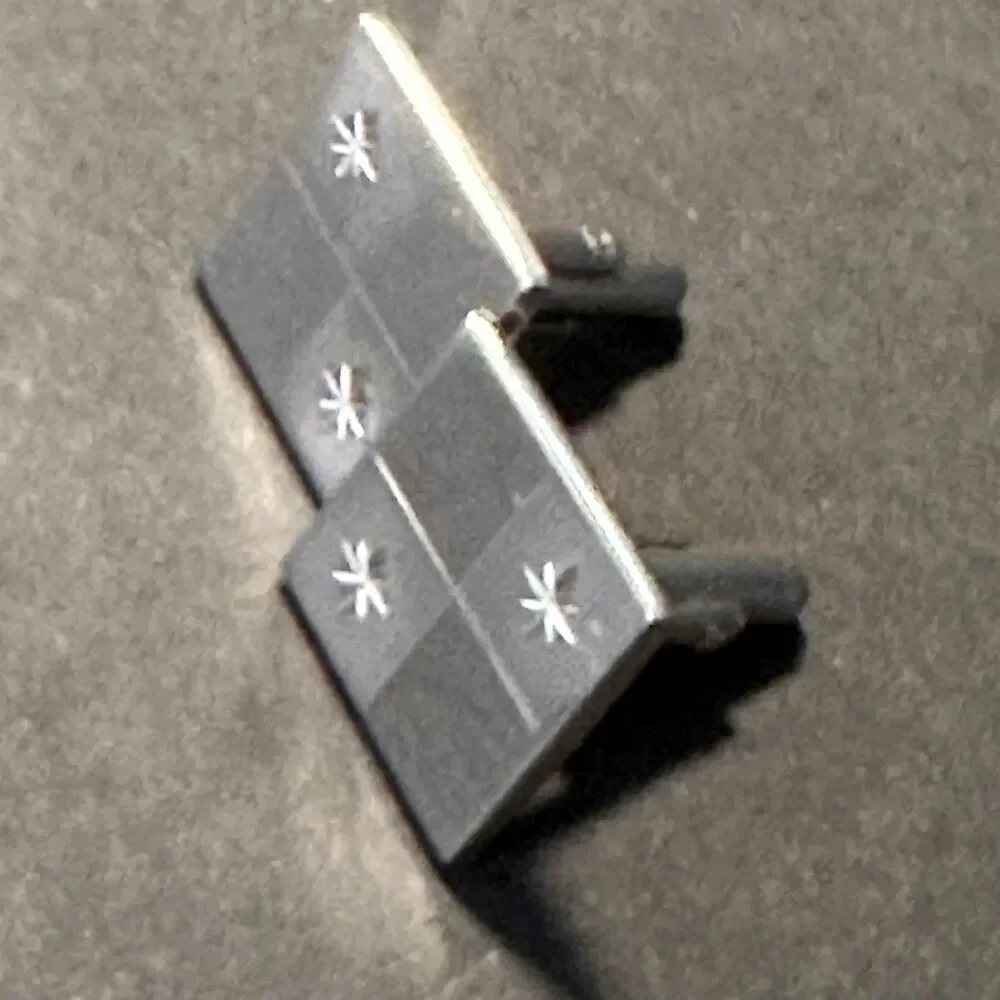 Vintage Silver Tone Cufflinks 3/4” Square in Square Starburst Design